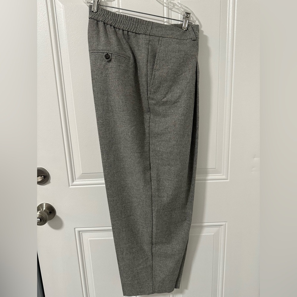 BOSS Hugo Boss Women’s Gray Wool-Blend Trousers Jogger Waist Size 14 NWT - Picture 9 of 14